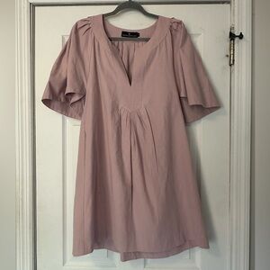 Pomander Place Finley Flutter Sleeve Dress in light pink